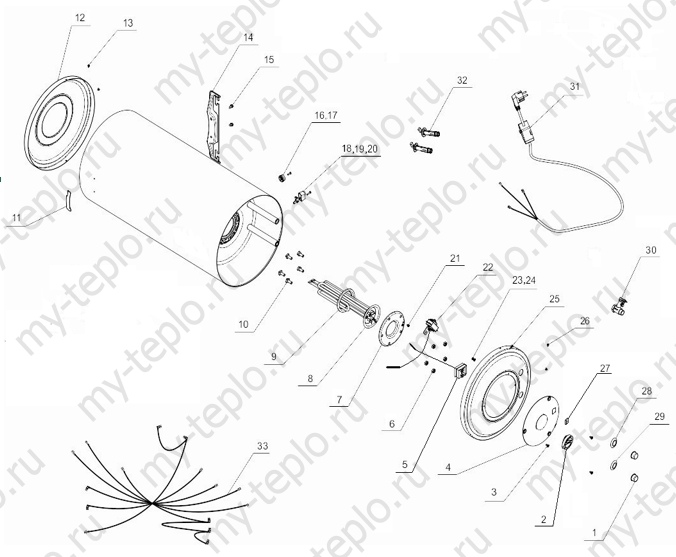 Запчасти Термекс IRP 100 V