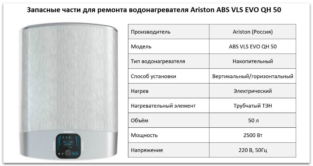 Купить запчасти Ariston ABS VLS EVO QH 50 в Балашихе