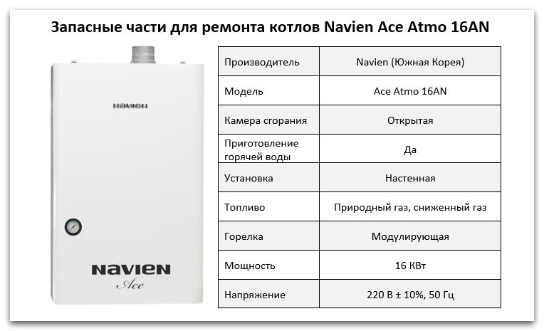 Купить запчасти Navien Ace Atmo 16AN в Балашихе