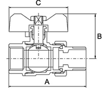 запчасти   Кран шаровый с американкой Хром PF STANDARD     Купить  Кран Кран шаровый с американкой Хром PF STANDARD