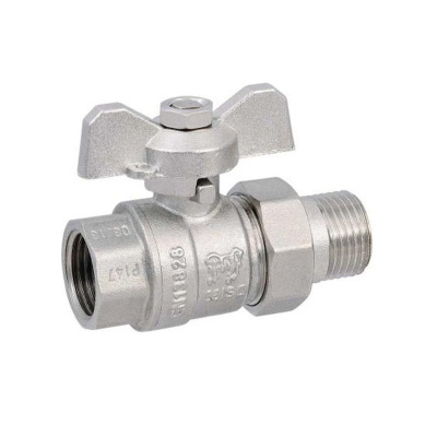 Кран шаровый 1/2" с американкой (бабочка) Хром STANDARD PROFactor (PF UBV 324CW) Кран шаровый 1/2" с американкой (бабочка) Хром STANDARD PROFactor (PF UBV 324CW)